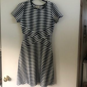 Stretch stripped, tummy flattering dress